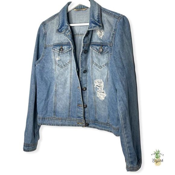 HIGHWAY JEANS Distressed Denim Jacket - Picture 3 of 8